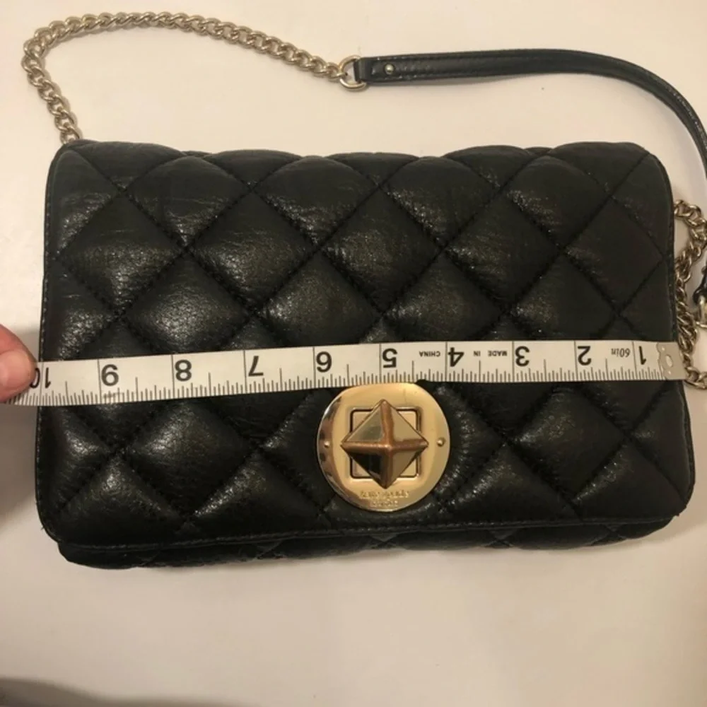 Kate spade black quilted flap bag